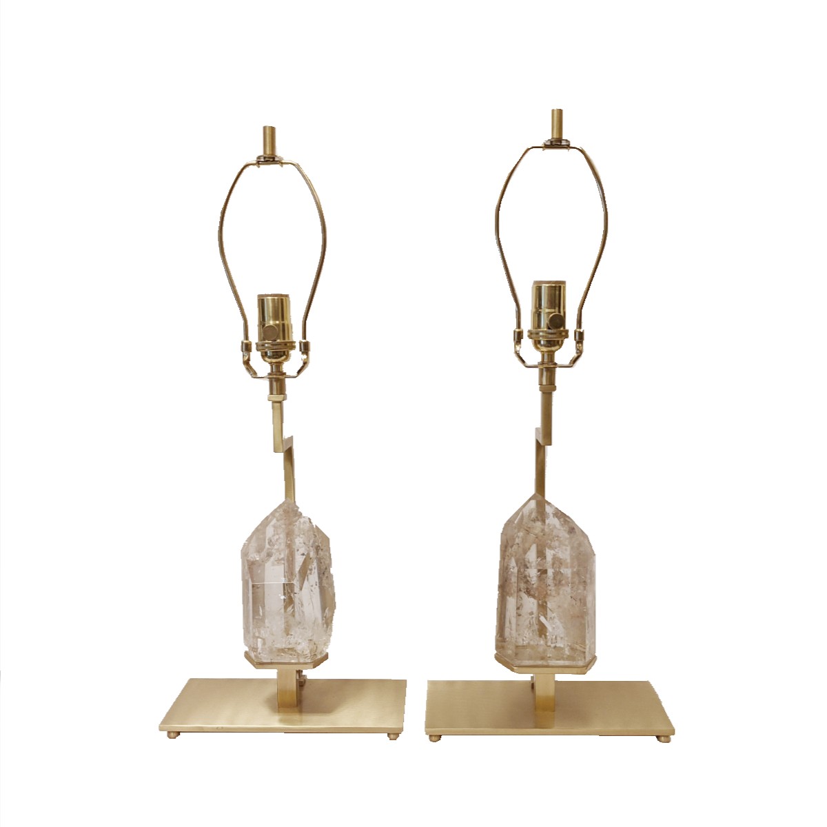 Smoky Quartz Crystal Table Lamps