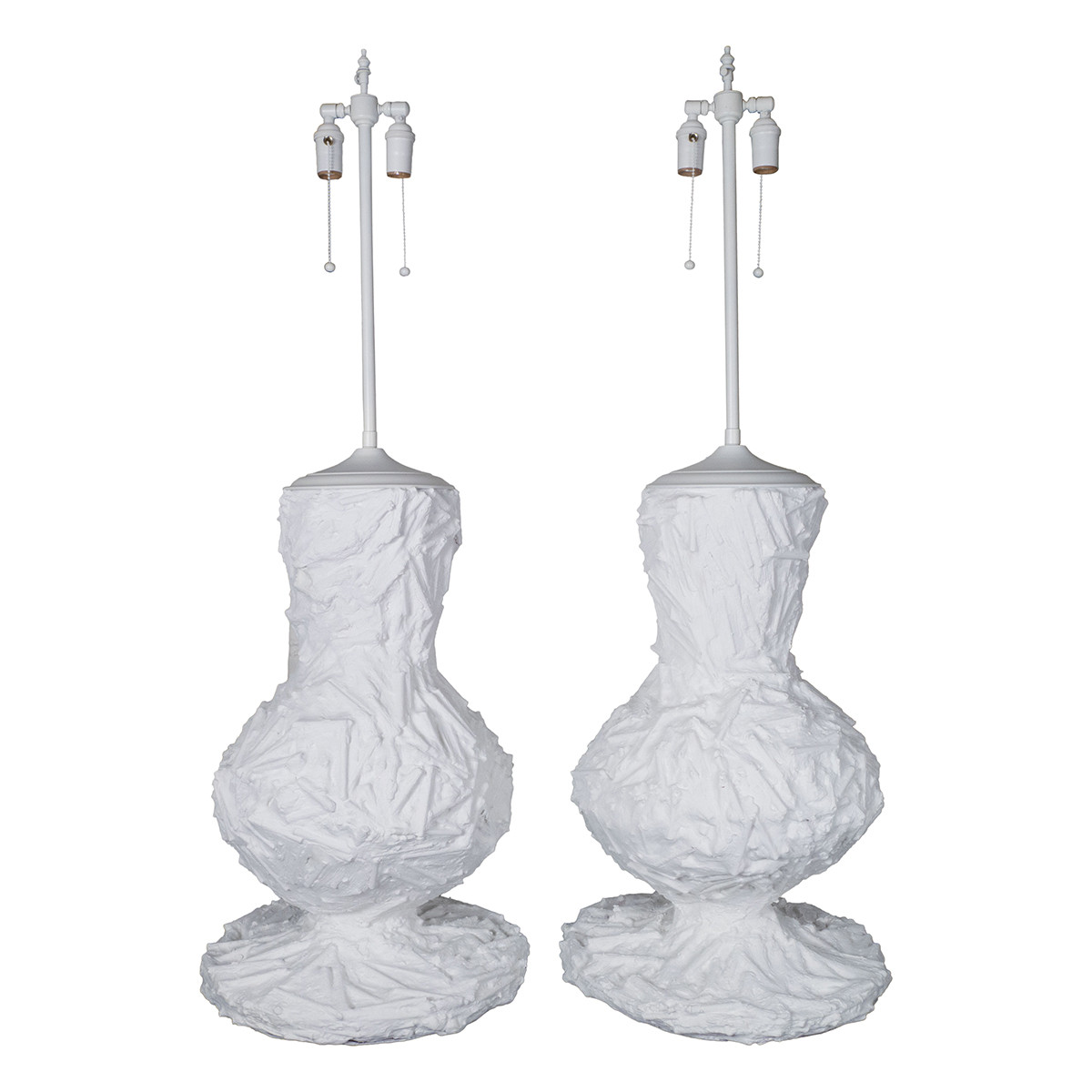 Pair of monumental composition table lamps